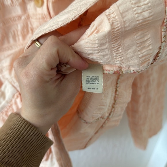 J Jill Seersucker Light Pink Blazer Spring Jacket Small - Picture 5 of 8